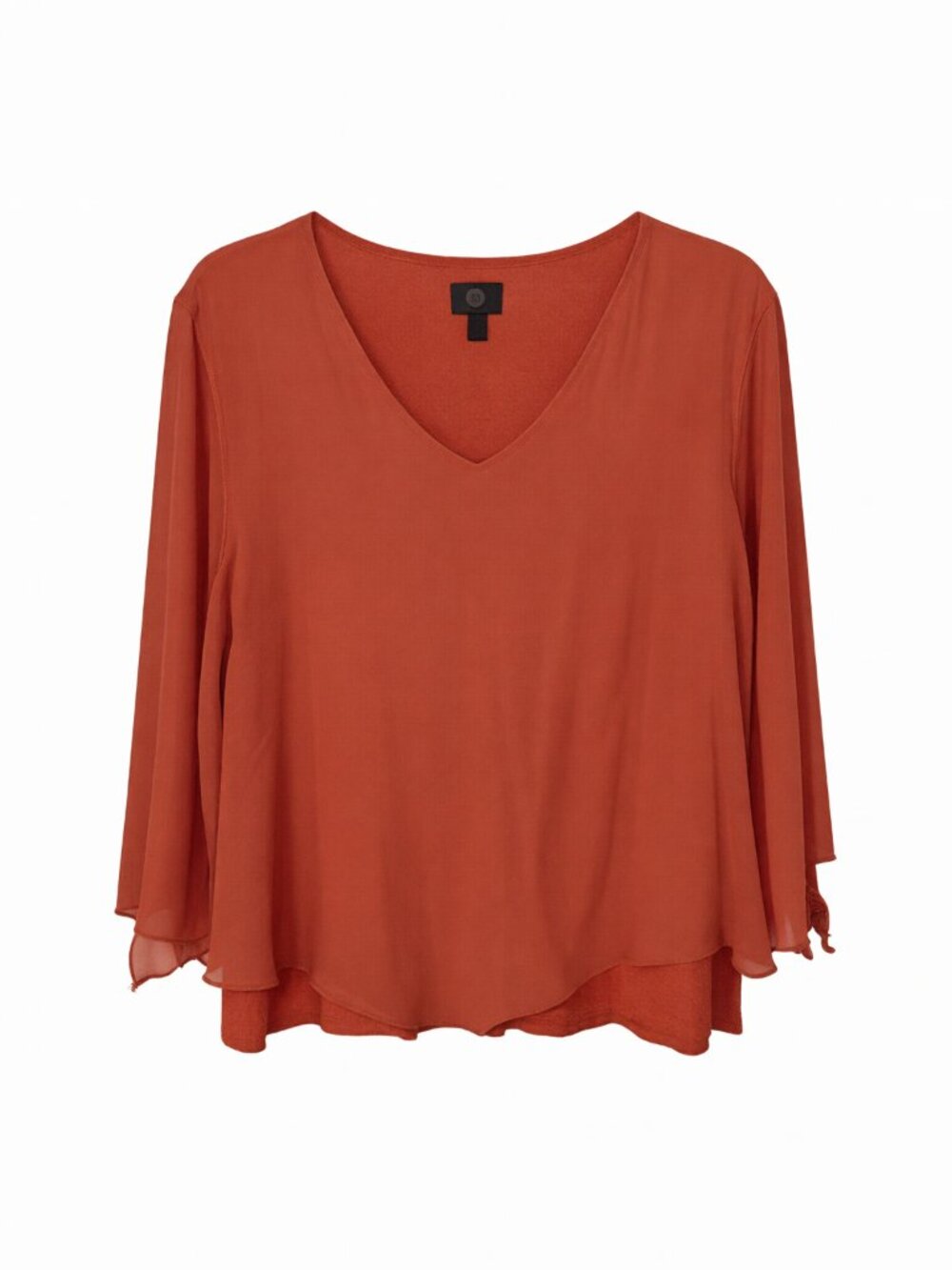 JM Collection Red V-Neck Blouse